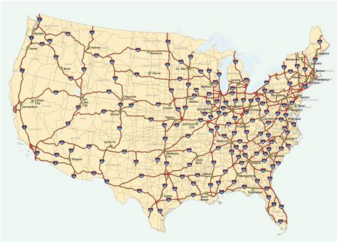 Map Of Usa Interstate Highway System Map Of World