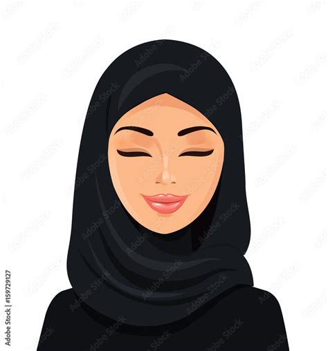 beautiful muslim arab woman vector flat icon avatar stock vector adobe stock