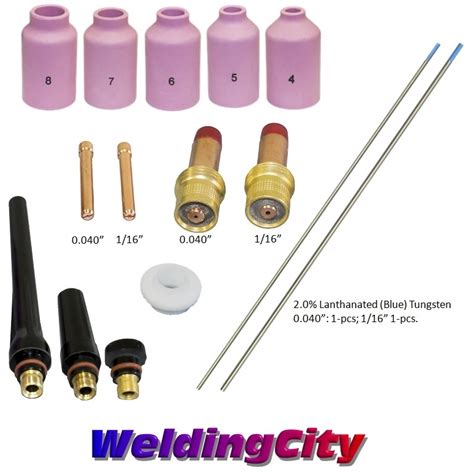 Tig Welding Torch Kit Collet Gas Lens Tungsten T B