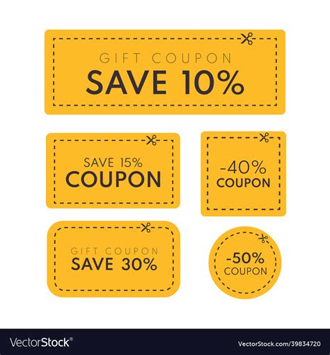 Discount Coupon Template Isolated Royalty Free Vector Image