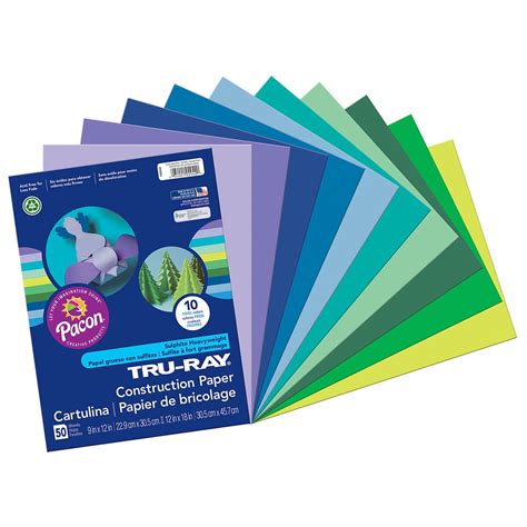 Pacon Tru Ray Construction Paper 9 X 12 Cool Colors 50 Sheets