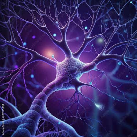 Abstract Glowing Galaxy Neuron Cells Background Neuron Cell Network