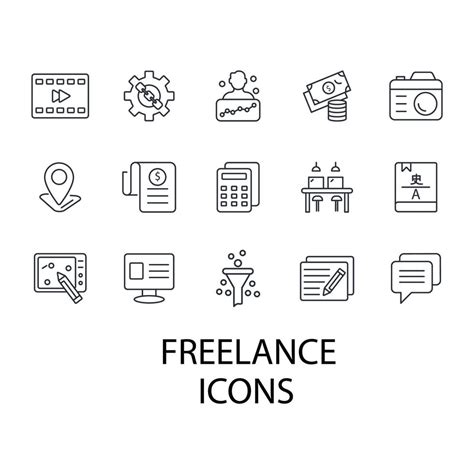 Freelance Icons Set Freelance Pack Symbol Vector Elements For