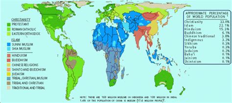 Map Of World Religions Cosmolearning Geography