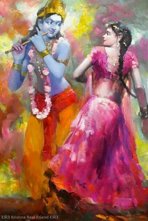 Radha Krishna Dancing Art Hand Painted Painting