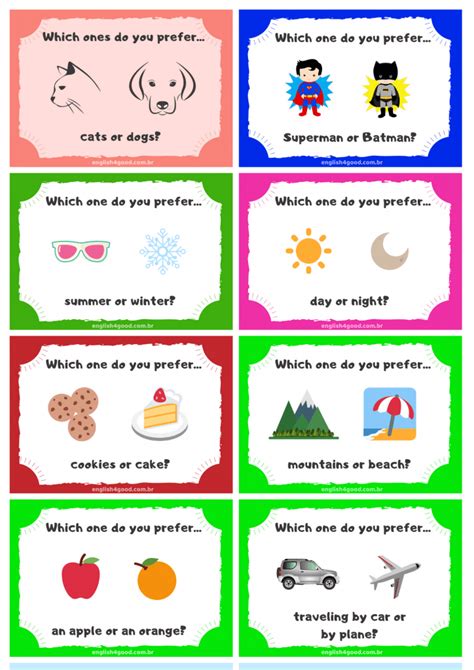 Which One Flashcards English4good Grammar Practice