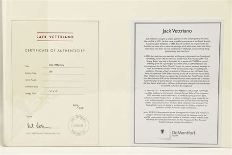 Jack Vettriano Scottish 1951 Altar Of Memory A Signed Limited