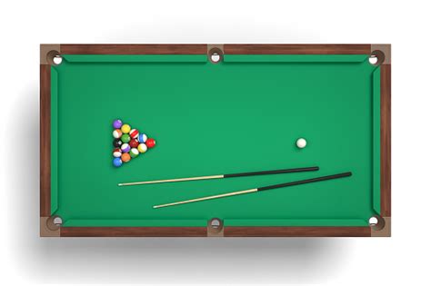 3d Rendering Of An Isolated Billiard Table In A Top View With A Full