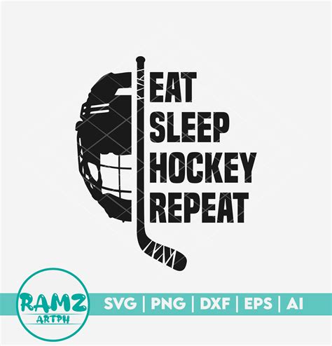 Hockey Svg File Eat Sleep Hockey Repeat Hockey Svg Hockey Etsy Canada