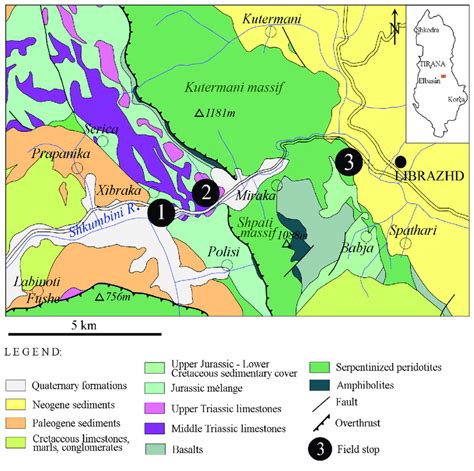 Simplified Geological Map Of The Librazhd Area Shpati And Kutermani