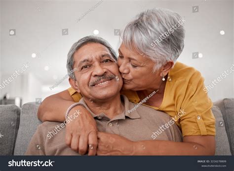 Senior Couple Hug Kiss While Bonding Stock Photo 2216278809 Shutterstock