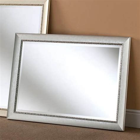 Ornate Rectangular Silver Finished Wall Mirror Homesdirect365