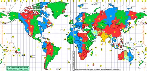 Military Time Zone Chart Of The World