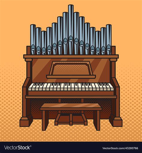 Pipe Organ Musical Instrument Pop Art Royalty Free Vector