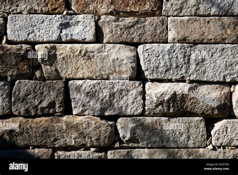 Granite Block Retaining Wall Stock Photo Alamy