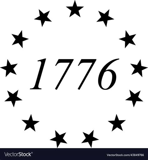 1776 With 13 Star Colonies Patriotic Usa American Vector Image