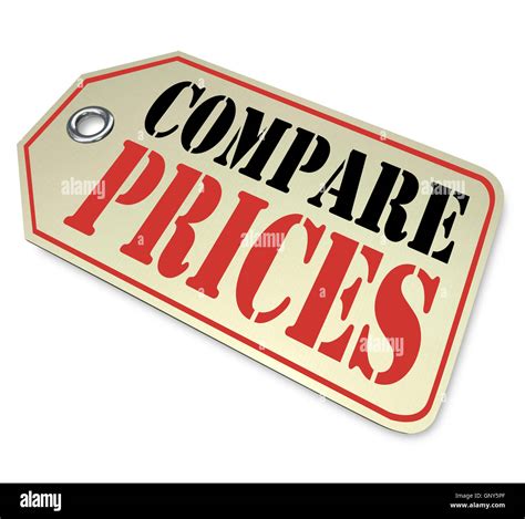 Compare Prices Tag Price Comparison Shopping Stock Photo: 116767239 - Alamy