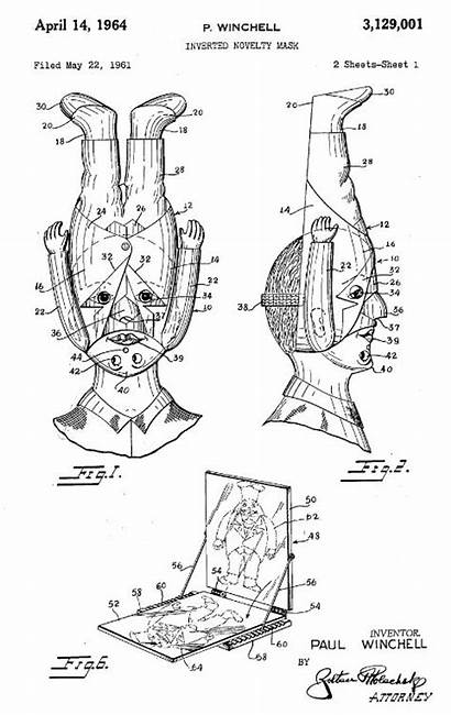 Patent Costume Wear Drawing Unusual Mask Drawings