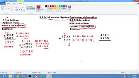 Octal Number Addition And Subtraction Youtube