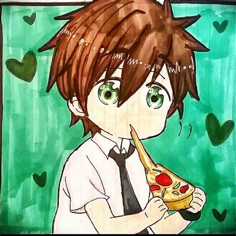 My Chibi Makoto Eating Pizza Drawing