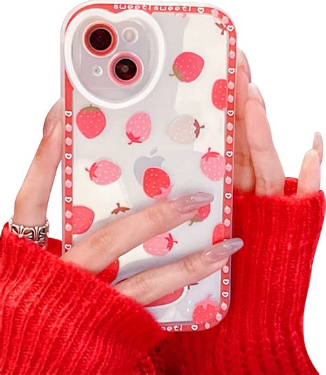 Ownest Compatible With Iphone 13 Case With Cute Strawberry Cherry