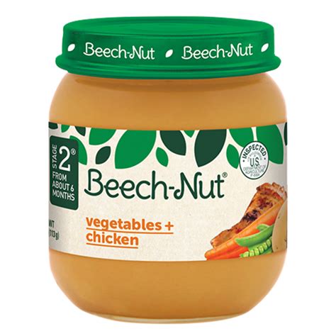 95 ($0.56/ounce) get it as soon as tue, feb 16. Beech-Nut Baby Food Jar, Stage 2, Vegetables & Chicken, 4 ...