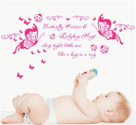 Butterfly Kisses Wall Quote Nursery Wall Decal Decor Sticker Girl Room Wall Art Stickers Decals