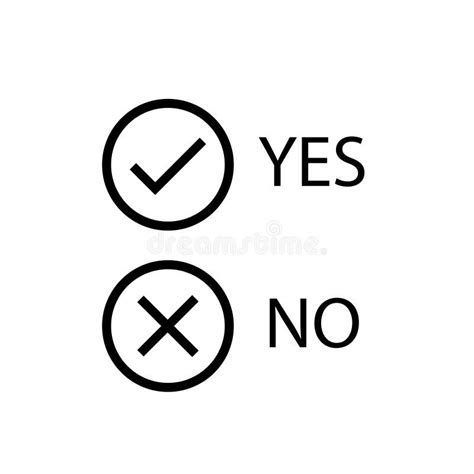 Yes No Vector Signs Tick And Cross Icons Stock Vector Illustration