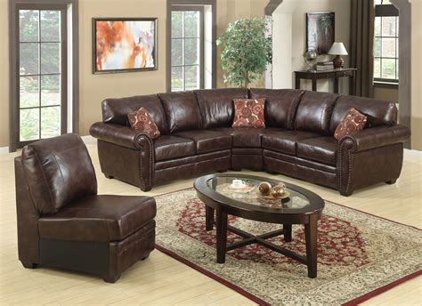 Brown Simulated Leather Sectional B 527 Classic Sectionals Living