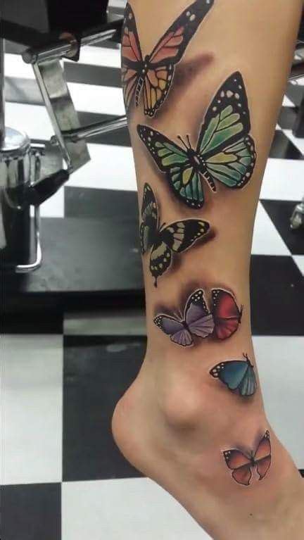 Another buildable tattoo, this one will likely spiral up the leg and onto the hip before this butterfly lover is ready to move on! Pin en Tattoo Ideas