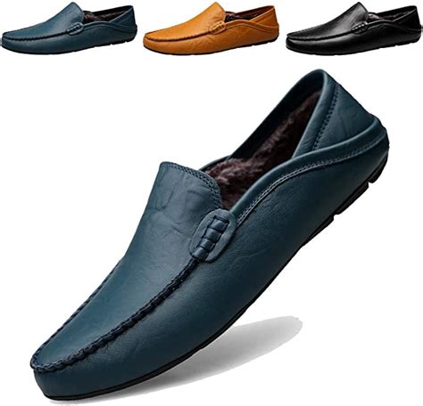 Kamixin Mokassins Slipper Herren Fahren Schuhe Leder Loafers Slip On