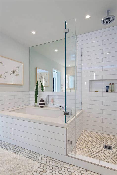 Modern bathroom subway tiles 2020. House in Berkeley Hills by Yamamar Design. Modern bath ...