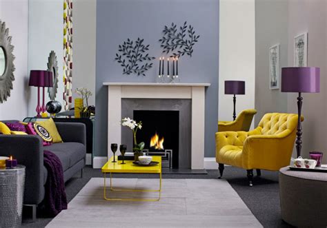 Grey Yellow Purple Living Room Mad About The House