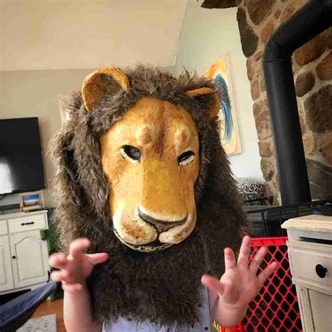 Lion Mask Made By Mom And Daughter Together Ultimate Paper Mache