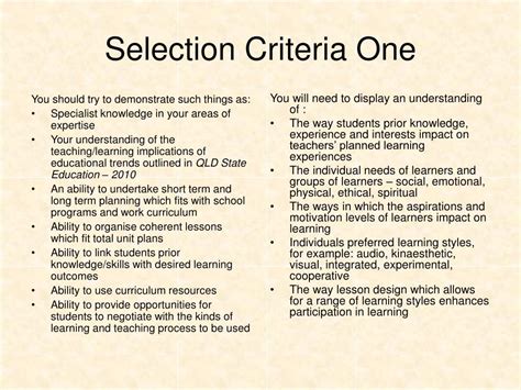 Ppt How To Write Selection Criteria Powerpoint Presentation Free