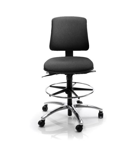 Office chairs are often adjustable in height. industrial chair for high counter work, ergonomic lab ...