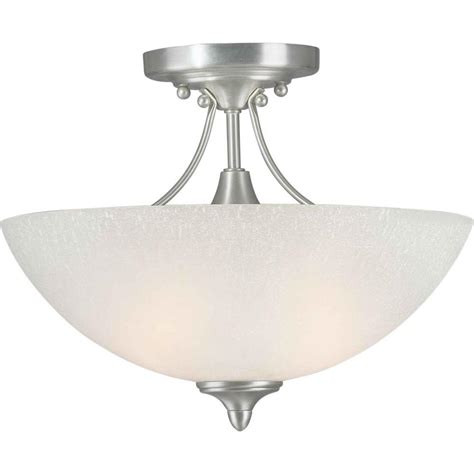 Why we love flushmount lighting. Talista Burton 2-Light Brushed Nickel Incandescent Ceiling ...