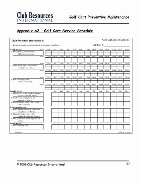 Equipment maintenance log is a proof of record that records every single issue in your each and every equipment plus maintaining a maintenance history. Preventive Maintenance Schedule Pdf Elegant Golf Cart ...