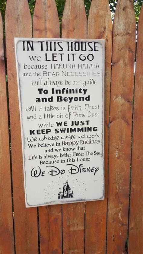 Custom Carved Wooden Sign In This House We Do Disney 12x24 Diy