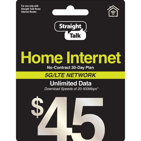 Straight Talk 45 Home Internet Unlimited Data No Contract 30 Day Plan