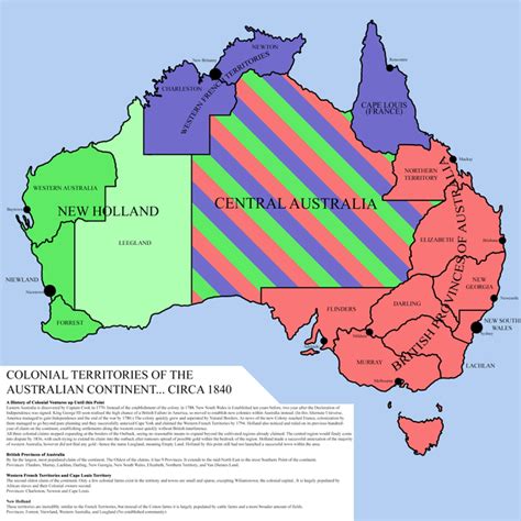 Map Of Australia If It Was Colonised Early By Multiple Countries