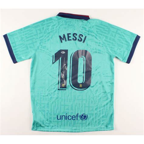 Lionel Messi Signed Fc Barcelona Jersey Inscribed Leo Beckett Coa Pristine Auction