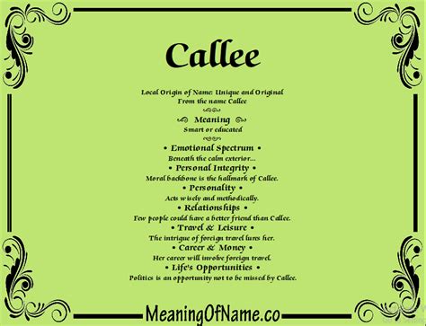 Callee Meaning Of Name