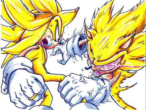 Super Sonic Vs Fleetway Sonic By Trunks24 Sonic Fan Art Sonic