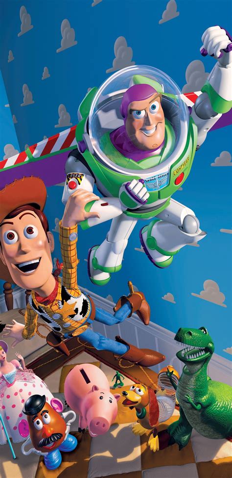 The Characters From Toy Story Are Flying Through The Air