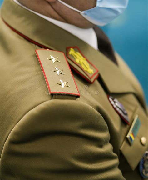 Shallow Depth Of Field Selective Focus Image With A 3 Star Lieutenant