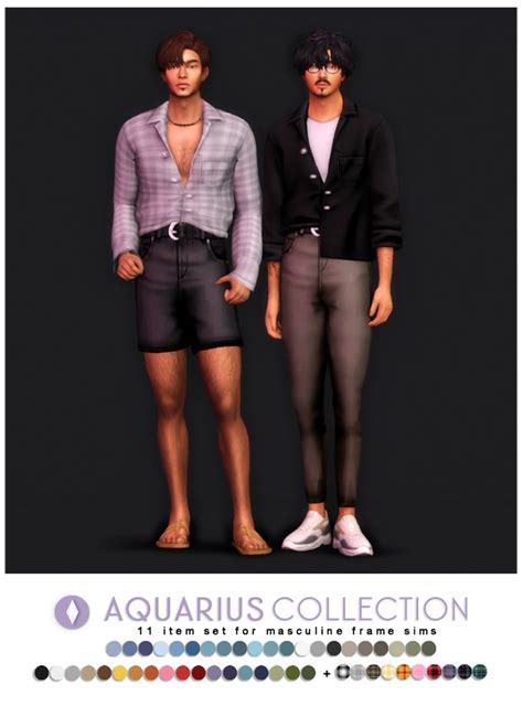 Aquarius Collection Redux Nucrests Sims 4 Male Clothes Sims 4 Men