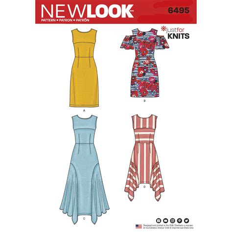 New Look 6495 Misses Dresses With Length Variations Sewing Pattern New
