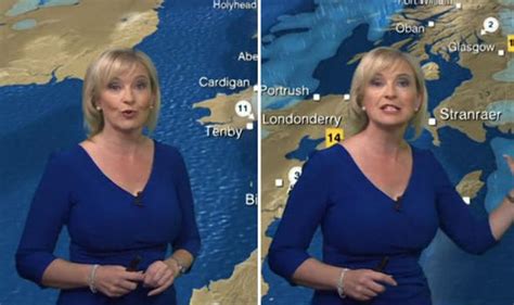 Carol Kirkwood Wears Favourite Tight Fitting Dress To Deliver Weather