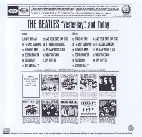 Beatles Yesterday And Today Mono And Stereo 1cdr Giginjapan